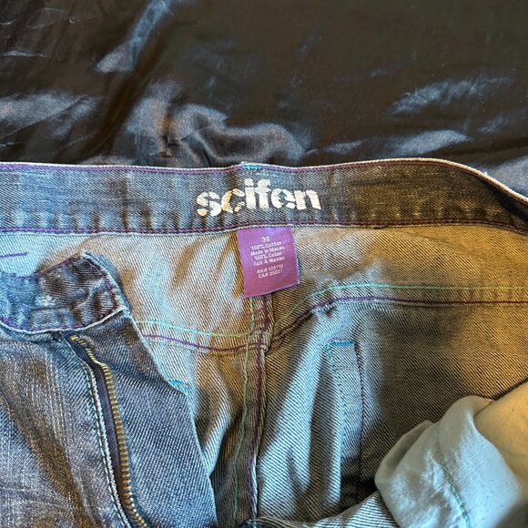 Scifen Washed Distressed Blue Jeans Mens Size 34 - Picture 2 of 3